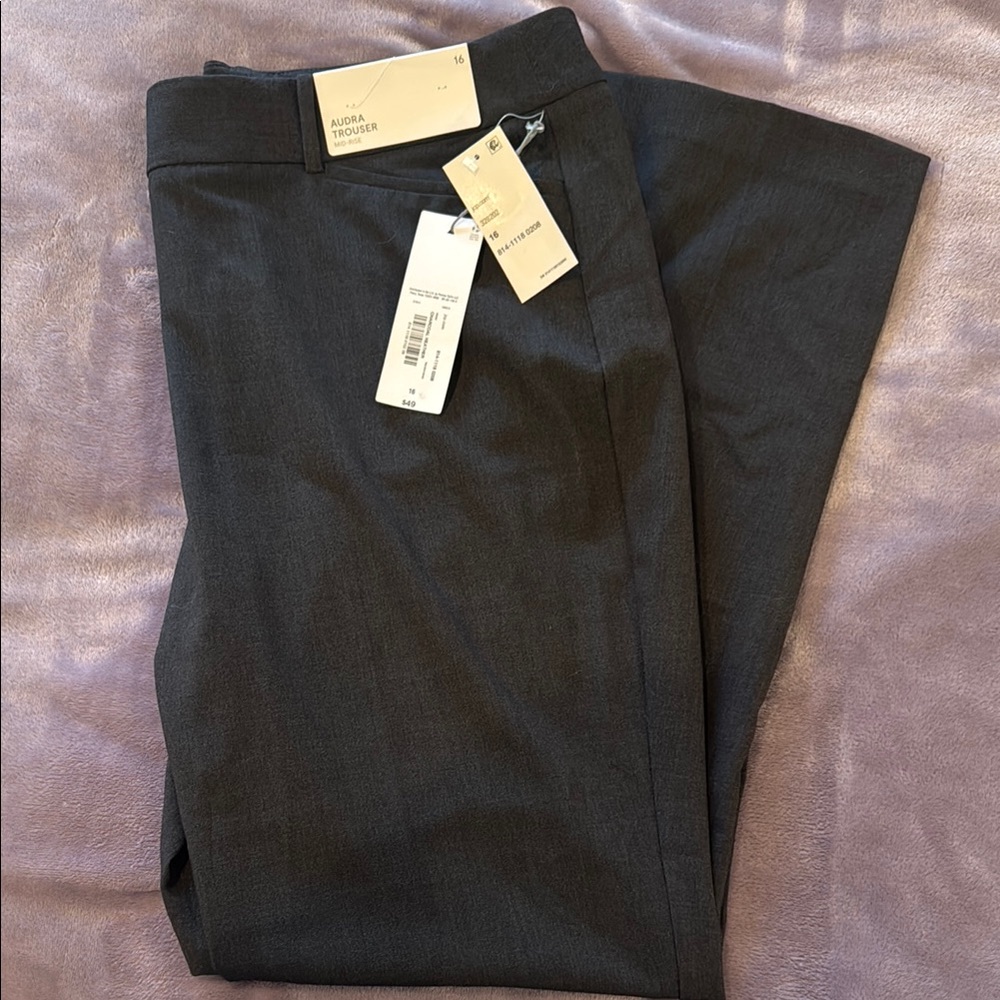 Liz Claiborne Straight Leg Pants - Dark Gray